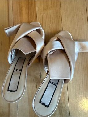 No. 21 Blush Pink Satin Knot Mules